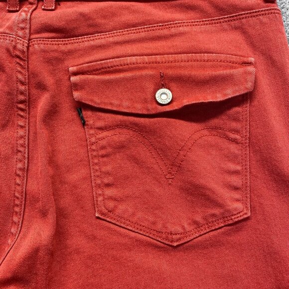 Levis Womens Jeans Mid Rise Skinny Size 16 M Red Pants Pockets Stretch - Picture 8 of 13